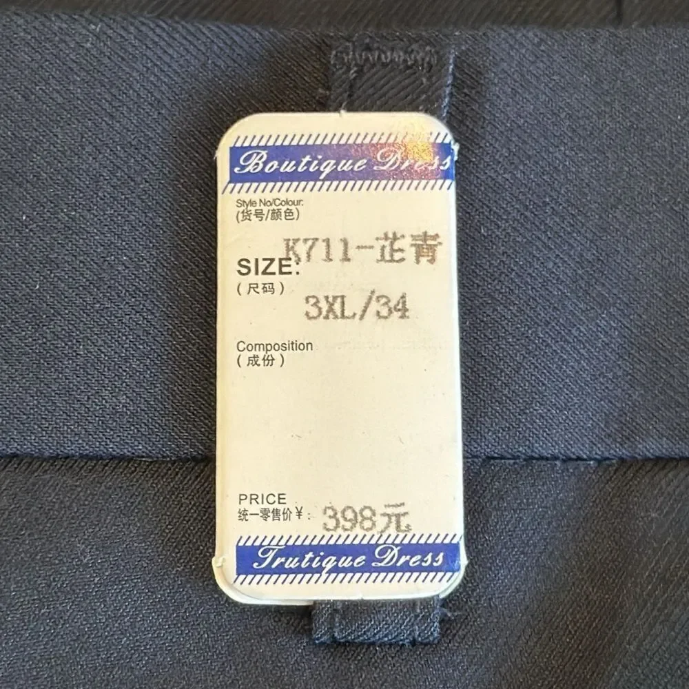 Men’s Mogu Blue 2 Piece One Button Slim Fit Suit Size 36 Jacket 34 Pants NWT